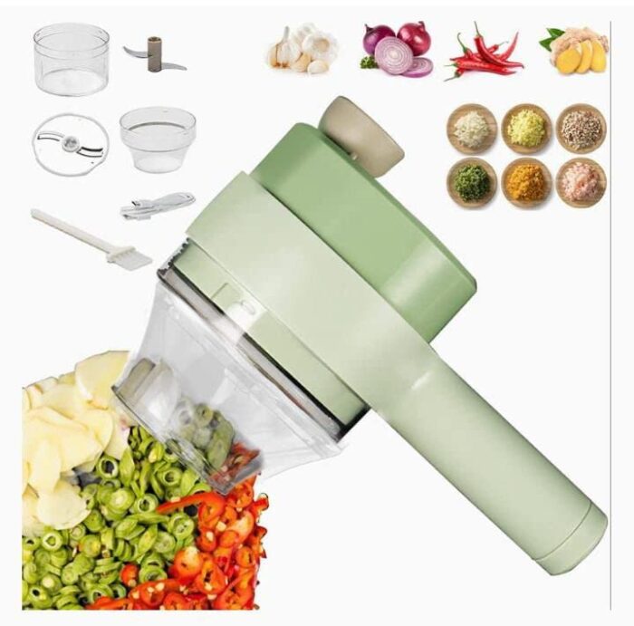 4 in 1 Electric Handheld Cooking Hammer Vegetable Cutter Set Electric Food Chopper