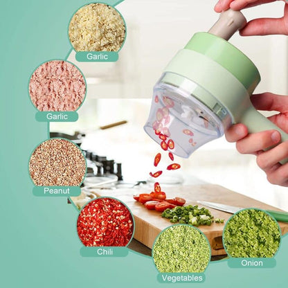 4 in 1 Electric Handheld Cooking Hammer Vegetable Cutter Set Electric Food Chopper