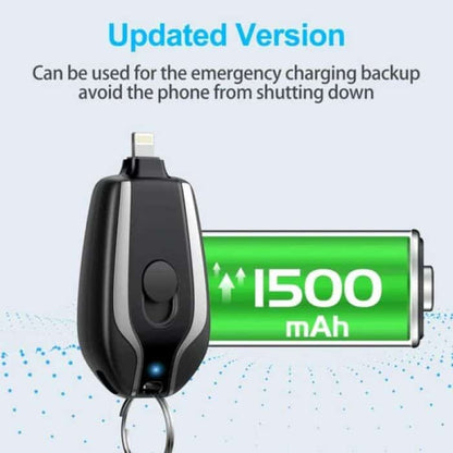 Portable 1500mAh Keychain Power Bank Ultra-Compact Mini Battery Pack Fast Charging New Mobile Phone Charger For iPhone & Type-C