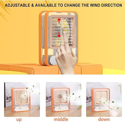 Portable Desktop Air Conditioner Usb Mini Air Cooler Fan Water Cooling Fan With Speed Spray Humidifier Purifier For Car Home