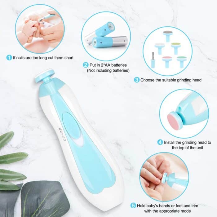 Electric Baby Nail Clipper Multifunctional Kids Nail File Clippers Toes Fingernail Cutter Clipper Manicure Tool Set Baby Care