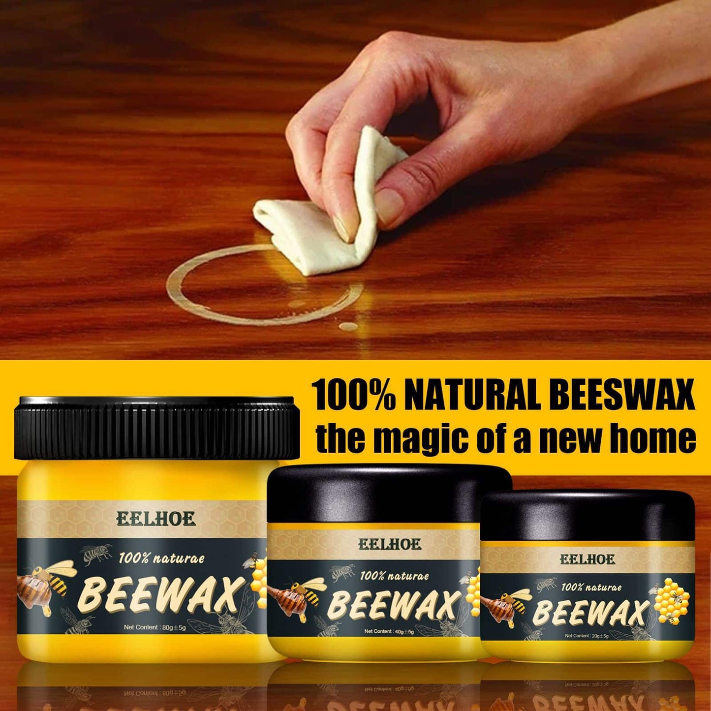 Wood Care Wax Solid Wood Furniture Polishing Seasoning Beeswax Polisher Waterproof