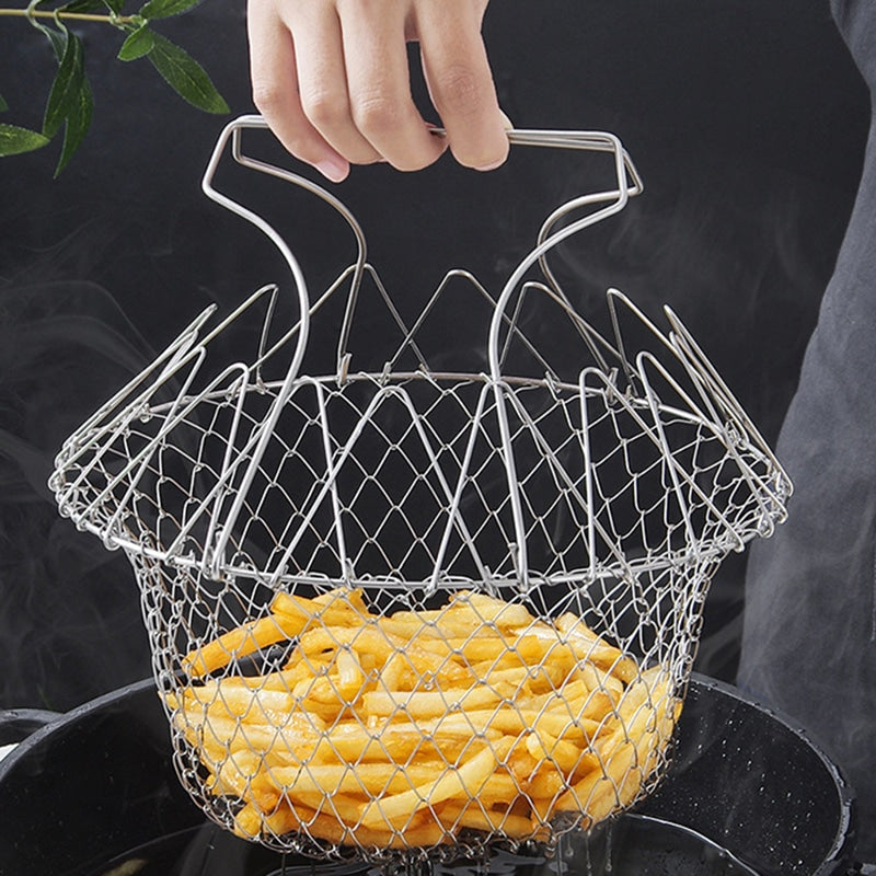 Chef Basket Kitchen Fry Basket Stainless Steel Frying Basket